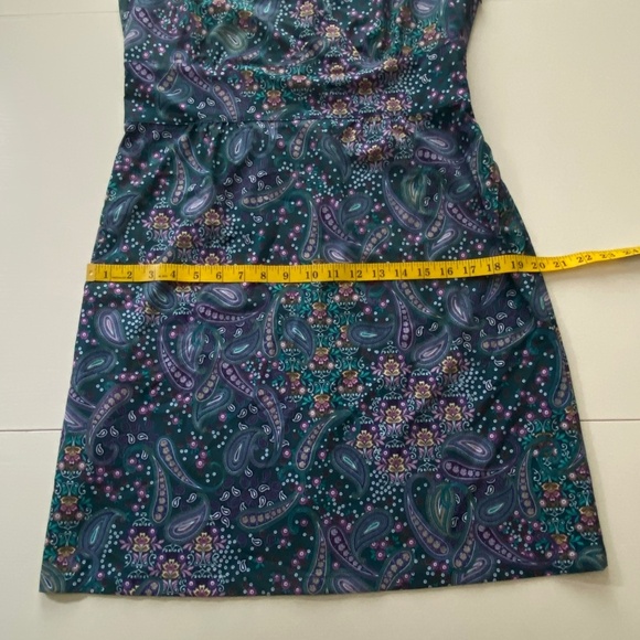 Athleta Dahlia Paisley Printed V-Neck Sleeveless Mini Dress Sz 10 - Picture 15 of 15